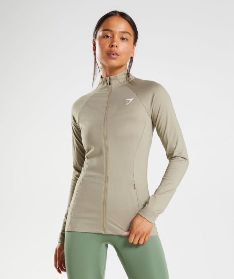 Women's Gymshark Training Zip Up Jackets Grey | CA D158A3